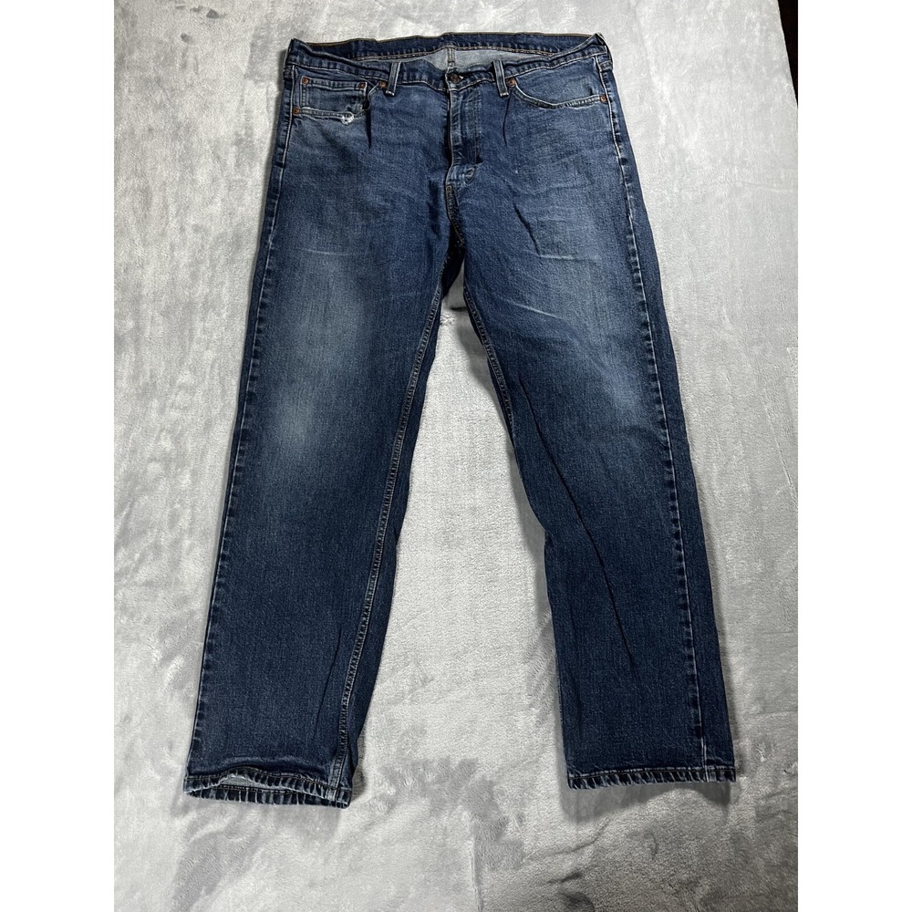 Levis 505 Jeans Mens 40x29 Blue Regular Straight Mid Rise Medium Wash Denim